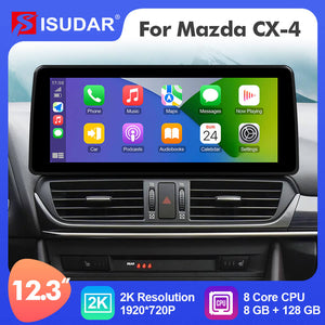 ISUDAR 12.3 Inch Android 12 Car Radio For Mazda CX-4 CX4 CX 4 2016-2021 GPS Auto Multimedia Stereo Player Carplay 4G 8 Core 2Din
