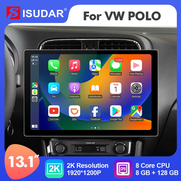 ISUDAR 2K 13.1 Inch 8 Core Android 10 Car Radio For VW/Volkswagen