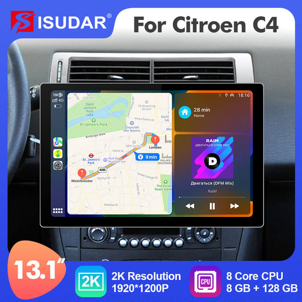 Radio Android 12.0 de 10.1 pulgadas para 2012 Citroen C4 C-QUATRE