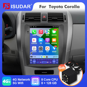 ISUDAR Android 12 Car Radio For Toyota Corolla E140 E150 2006-2013 Multimedia Player 2Din Tesla Vertical GPS Carplay Auto Stereo