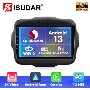 Q6 Qualcomm Android 13 For Jeep Renegade 2014-2018 9" screen multimedia car radio ADI DSP