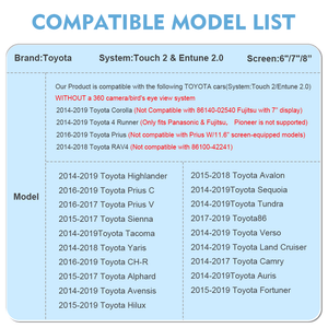 Wireless CarPlay & Android Auto Receiver Smart Box for Toyota 2014-2019 Corolla/Prius/RAV4/Highlander/Sienna/Tacoma/Yaris/Avalon/Tundra/Verso/Camry with Touch2 & Entune2.0