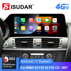 Android 11.0 12.3' Car Radio For BMW X3 F25 CIC NBT X4 F26 NBT System Blue Anti G-lare Screen Multimedia GPS Navigation Carplay