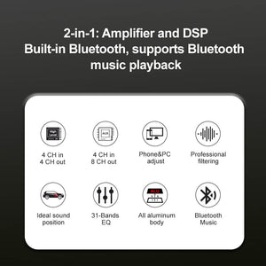 ISUDAR Plug and play DA0402 Auto Stereo DSP Amplifier 4 channels input - ISUDAR Official Store