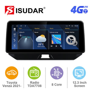 Upgrade Android 12 12.3 Inch Apple Carplay Car Stero For Toyota Harrier Venza 2021-