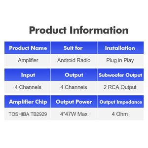 ISUDAR Android Radio Amplifier Car Audio Processor Stereo With Toshiba TB2929 HIFI Subwoofer Output Plug And Play