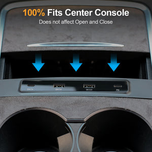 ISUDAR USB HUB For 2021 Tesla Model 3 Model Y USB Splitter Docking Station Extender Fast Charging Data Type-C PD QC For Mobile