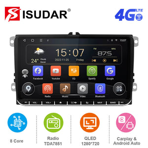 Isudar T72/T68/T19 NEW UPGRADE! 9 Inch1 Din 1280*720P Auto Radio For Skoda/VW/Volkswagen/POLO/PASSAT/Golf/Tiguan/Jetta/Touran