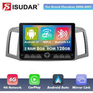 10 inch Android 14 New Design Angle Key 2.0 Touch Screen Car Radio Button Car Stereo For Grand Cherokee 2004-2007