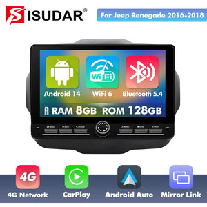 10 inch Android 14 New Design Button Car Radio For Jeep Renegade 2014-2022