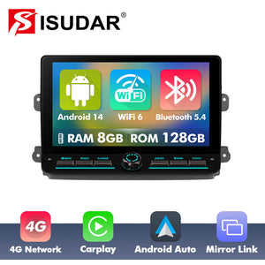 10 inch Android 14 New Design Angle Key 2.0 Touch Screen Car Radio Button Car Stereo For Fiat Ducato Van L3H2 2021-2023