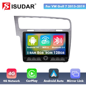 10 inch Android 14 New Design Angle Key 2.0 Touch Screen Car Radio Button Car Stereo For VW/Volkswagen/Golf 7 2013- - ISUDAR Official Shop