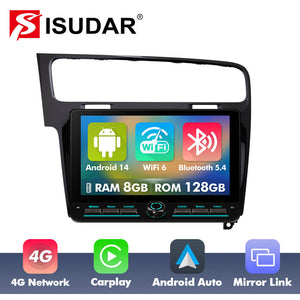 10 inch Android 14 New Design Angle Key 2.0 Touch Screen Car Radio Button Car Stereo For VW/Volkswagen/Golf 7 2013- - ISUDAR Official Shop