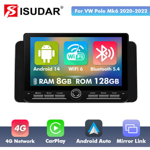 10 inch Android 14 New Design Angle Key 2.0 Touch Screen Car Radio Button Car Stereo For VW Volkswagen POLO 2021 2022 - ISUDAR Official Shop