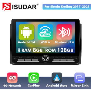 10 inch Android 14 New Design Angle Key 2.0 Touch Screen Car Radio Button Car Stereo For Skoda Kodiaq 2017-2021