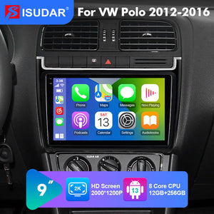 NEW! Android 10-Android 13 QLED Android Auto 9” Car Radio For VW/Volkswagen/POLO Sedan 2009-2017
