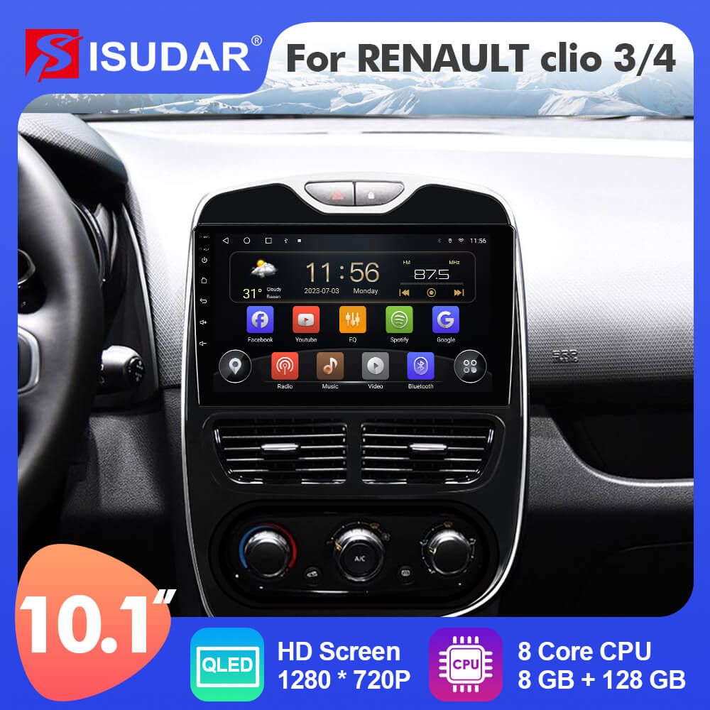 10.1 Inch Android 12.0 HD Touchscreen Radio GPS Navigation System For  2016-2018 Renault Clio Digital/Analog (AT) Support Car Stereo Bluetooth  3G/4G