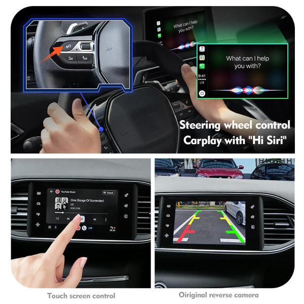 ISUDAR Wireless Carplay Retrofit Kit Décodeur pour Peugeot & Citroen  Picasso DS4 DS3 308 508 208