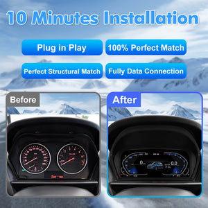 For BMW 1/2 Series X1 X2 F49/F48/F20/F52/F22 Digital Carplay dashboard Instrumental Cluster Speedometer Screen - ISUDAR Official Shop