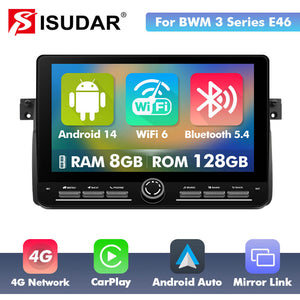 10 inch Android 14 Button Car Radio For BMW 3 Series E46 M3 318/320/325/330/335 1998-2005