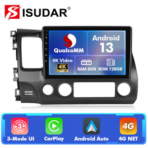For Civic/Honda 2006-2012 Q74 Qualcomm Android 13 10.1" Car Radio