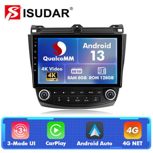 For Honda Accord 7 2003-2007 Q74 Qualcomm Android 13 10.1" Car Radio