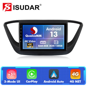 For Hyundai Solaris 2 2017-2020 Q74 Qualcomm Android 13 9" Car Radio