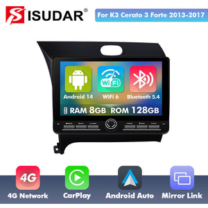 10 inch Android 14 New Design Angle Key 2.0 Touch Screen Car Radio Button Car Radio For Kia K3 Cetrato 3 Forte 2013-2017