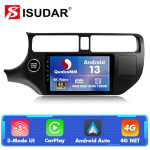 For Kia Rio 4 K3 2012-2017 with Matte Black Panel Q74 Qualcomm Android 13 9" Car Radio