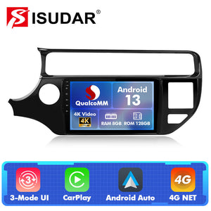 For Kia Rio 4 K3 2012-2017 with Gloss Black Panel Q74 Qualcomm Android 13 9" Car Radio