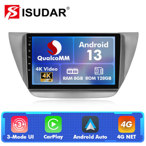 For Mitsubishi Lancer 2000-2010 Q74 Qualcomm Android 13 9" Car Radio