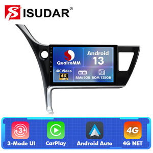 For Toyota Corolla 11 Auris E180 2017-2019 Q74 Qualcomm Android 13 10" Car Radio