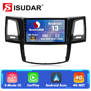 For Toyota Hilux 2005-2018 Narrow-type AC Q74 Qualcomm Android 13 9" Car Radio - ISUDAR Official Shop