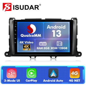 For Toyota Sienna 2011-2014 Q74 Qualcomm Android 13 9" Car Radio