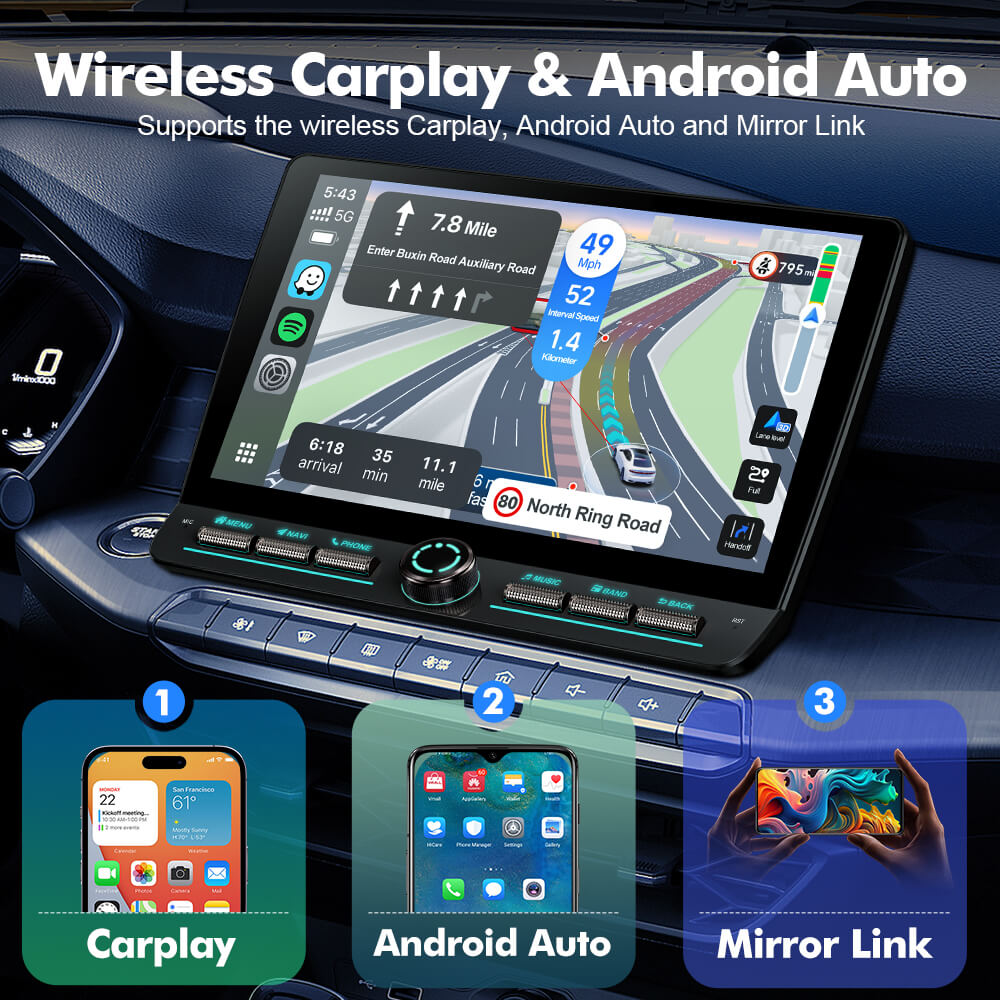 Upgrade Android 12 12.3 Inch Apple Carplay Car Stero For Toyota