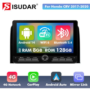 10 inch Android 14 New Design Angle Key 2.0 Touch Screen Car Radio Button Car Stereo For Honda CRV 2017-2020