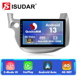 For Honda Fit 2007-2014 LHD Q74 Qualcomm Android 13 10" Car Radio
