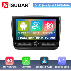 10 inch Android 14 New Design Angle Key 2.0 Touch Screen Car Radio Button Car Stereo For MITSUBISHI PAJERO SPORT 2/L200 4