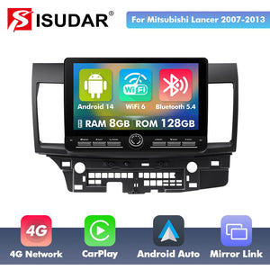 10 inch Android 14 New Design Angle Key 2.0 Touch Screen Car Radio Button Car Stereo For Mitsubishi Lancer 2007 - 2013