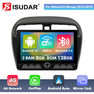 10 inch Android 14 New Design Angle Key 2.0 Touch Screen Car Radio Button Car Stereo For Mitsubishi Mirage 2012-2018