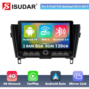10 inch Android 14 New Design Angle Key 2.0 Touch Screen Car Radio Button Car Stereo For Nissan X-Trail T32 Qashai J11 T31 J10 2013-2017