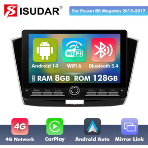 10 inch Android 14 New Design Angle Key 2.0 Touch Screen Car Radio Button Car Stereo For VW/Passat b8 Magotan 2015- - ISUDAR Official Shop