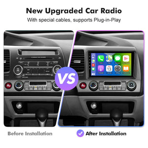 NEW! Android 10-Android 13 QLED Android Auto 9” Car Radio For Honda Civic 2006-2012