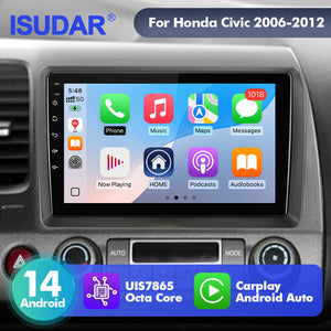 For Honda Civic 2006-2012 Upgrade from T72 - T75 Android 14 UIS7865 Car Radio