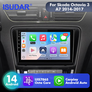 For Skoda Octavia 3 A7 2014- T75 Upgrade from T72 Android 14 UIS7865 Car Radio