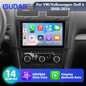 For Volkswagen VW Golf 6 2008-2016 T75 Android 14 UIS7865 Car Radio Upgrade From T72