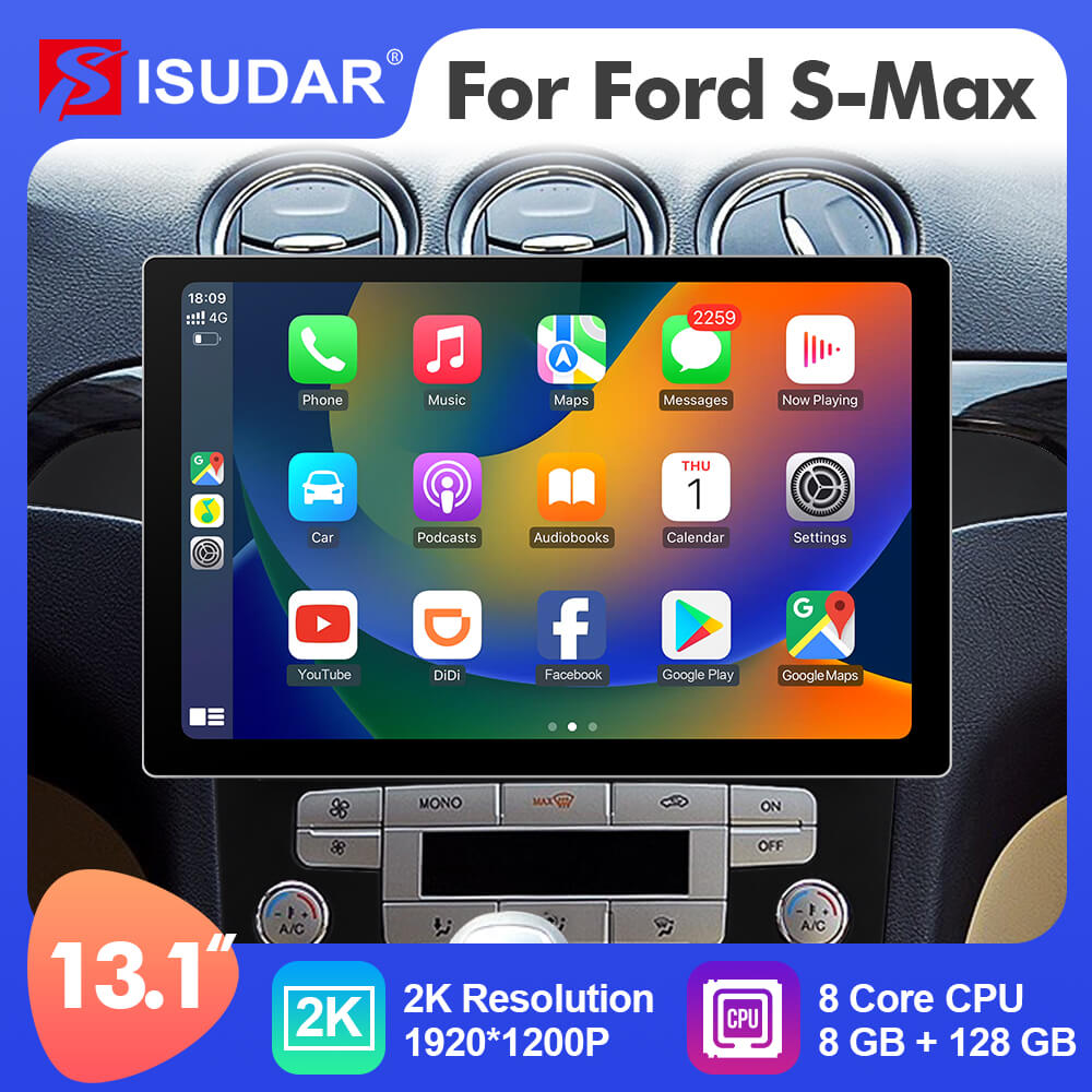 For Ford Focus Android 14 CarPlay Stereo Radio Navigation GPS 8-Core 4 64GB WiFi