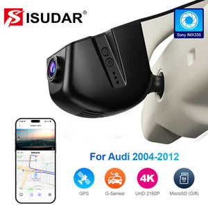 ISUDAR 2026 OEM Dash Cam 4K UHD Sony Sensor WiFi App For Audi 2004-2012 A1 A3 A4 A5 A6 A7 A8 Q3 Q5 Q7 TT
