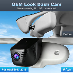 ISUDAR 2026 OEM Dash Cam 4K UHD Sony Sensor WiFi App For Audi 2013‑2016 A1 A3 A4 A5 A6 A7 A8 Q2 Q3 Q5 Q7 Q8 S1 S3 S4 S5 S6 S7 S8 RS3 RS4 RS5 RS7 TT