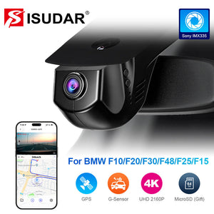 ISUDAR 2026 OEM Dash Cam 4K UHD Sony Sensor WiFi App For BMW 1 series F20 F21; 2 series F22 F45; 3 series F30 F34 F31; 4series F32 F33 F36; 5 series F10; 5 series GT F7; 6 series F06 F12 F13  (right-angled) - ISUDAR Official Shop